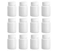 12PCS Plastic Round Pill Container Bottles-Medicine Tablet Capsule Storage Holder Pill Dispenser Bait Holder Organizer(White) (100ml)