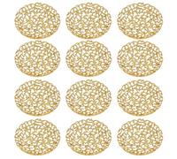 12PCS Plastic Serving Tray, Gold Serving Platter, Weddings Party Snack Serving Tray, Cupcake Plate, Decorative Food Appetizer Platters for Dessert Table, Cupcake, Charcuterie, Cookies(Openwork)