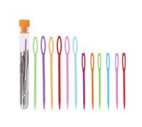 12Pcs Plastic Sewing Needles+18Pcs Large Eye Blunt Needles Safety Darning Yarn Lacing Weaving Sewing Needles for Kids Craft Needle Projects