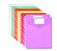 12Pcs Plastic Wallets A4 in 6 Colors, Plastic Wallets A4 Punched Pockets, Plastic Wallets, Punched Pockets A4, A4 Plastic Wallets, Plastic A4 Wallets, Pocket Folders A4, A4 Punched Pockets