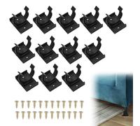 12PCS Plinth Clips with 24 Screws Black Kitchen Plinth Clips Cabinet Plinth Clips Bracket Fits 28-32mm Diameter Durable Board Clips Kickboard Clips for Kitchen Cabinets Bed Legs