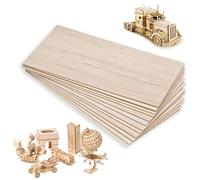 12PCS Plywood Sheets, Balsa Wood Sheets, 200x100x1.5mm, Lightweight Wood Sheets for Home Decor Art DIY Craft Projects, Easy to Cut Wooden Boards for Model Building Painting Carving, Smooth Surface