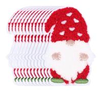 12Pcs Polyester Christmas Themed Craft Patches 8.8x5.8x0.3cm Winter Season | Fine Embroidery, Bright Colours, No Sewing Needed, Suitable for Shoes, Fabric Totes, Hats and Clothing Repairs