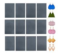 12pcs Polymer Clay Texture Sheets, Boho Style Silver Clay Texture Mat, Works with Sculpey Polymer Clay Transfer Roller, DIY Clay Texture Pads Cutter Tools for Earrings Jewelry Making