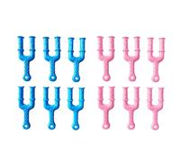 12PCS Polypropylene Model Y Slingshot Loom, Plastic Rubber Band Clips Slingshot Knitting Bands, Jewelry Connector Necklace Bracelet Craft Making Clasp Slingshot Weaving Accessory (Pink & Blue)