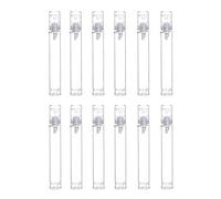 12Pcs Portable Empty Refillable Clear Plastic Airless Vacuum Pump Bottle Cosmetic Make-up Cream Lotion Sample Packing Toiletries Liquid Storage Container Vial Jars(15ml/0.5oz)