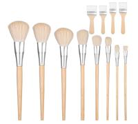 12PCS Pottery Glaze Brushes Goat Hair Blending Brush Multi-purpose Paintbrushes Ceramic Brushes Set for Acrylic Watercolor Oil Painting