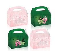 12Pcs Princess Castle Party Favor Boxes, Magic Crown Bow Party Gift Candy Handheld Box, Bow Crown Theme Birthday Parties Handheld Gift Box Perfect for Celebrations and Special Events