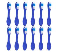 12pcs Prison Toothbrush Blue Short Handle Manual with Soft Bristles