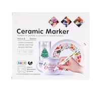 12Pcs Professional Ceramic Paint Pens Waterproof Acrylic Paint Marker for Drawing on Ceramic Glass Wood Rock and Stone Kids Safe Pens