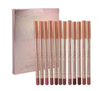 12Pcs Professional Lip Liner, Long Lasting High Pigmented Lip Makeup Penci Easy to Use Smooth Application for Daily Use