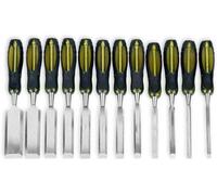12pcs Professional Wood Chisel Set - Carving & Woodworking Equipment with Chrome Vanadium Steel Blades & Ergonomic Handles (6-38mm)