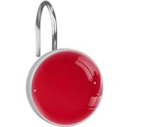 12pcs Pure Red Color Shower Curtain Hooks, Decorative Shower Curtain Rings for Bathroom, Rust Proof Stainless Steel Shower Hooks Hangers for Shower Curtain Rod