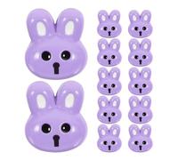 12pcs Purple Resin Rabbit Buttons for Clothes and Shoes, Easy Sew