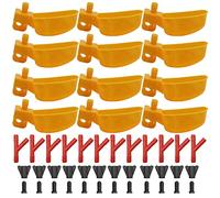 12Pcs Quail Water Bowl,Pigeon Waterer Automatic Bird Water Cups Poultry Bird Watering (Yellow)