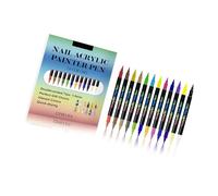 12pcs Quick Dry Nails Decorating Pens Featuring Double Tips and Assorted Vibranted Shades for Professional Designs Fine and Wide Tip Nail Markers