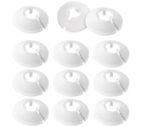 12PCS Radiator Pipe Covers, 15mm Radiator Pipe Collars White, No Glue Needed Easy Fit, Plastic White Radiator Pipe Covers Caps Durable PP Pipe Covers for Diameter Pipe Decoration