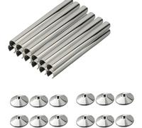 12Pcs Radiator Pipe Covers Set Universal 15mm Pipe Collars Radiator Pipe Covers and 15mm x 200mm Chrome Radiator Pipe Collars Cover for Most Radiator Pipe,Easy to Install