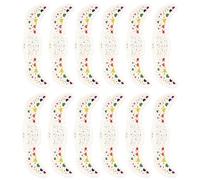 12pcs Rainbow Freckles Temporary Face Tattoos, Waterproof Glitter Rainbow Temporary Face Tattoos Gems Stickers with Colorful Hearts for Pride Party LGBT Celebration Christmas & Halloween Accessories