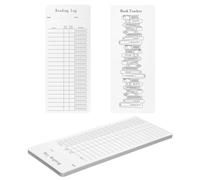 12pcs Reading List Bookmark, Coloring Book Tracker & Rating Reading Log Funny Reading List Page Marker Blank Library Cards Creative Book Accessories for Book Lovers Students Teachers