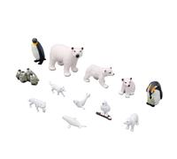 12PCS Realistic Animals Toy Figures Set for Kids Education in Winter Scenes PVC Mini Figurines