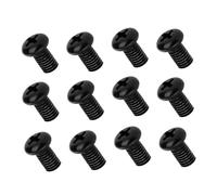 12pcs Rear License Plate Screws M5-0.8x8mm, Car Plate Screw Stainless Steel Black Zinc Plated License Plate Screws Compatible with Tesla Model 3 Y BMW 18-8