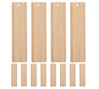 12pcs Rectangle Bamboo Book Mark Blank Tags for Artists and Hobbyists