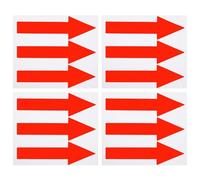12Pcs Red Arrow Sticker for Signs, Adhesive Large Arrow Stickers Removable Waterproof Marking Stickers for Flow Direction Road Instructions (20X6cm/7.9X2.36in)