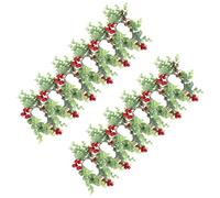 12pcs Red Berry Candle Ring, Mini Greenery Table Centrepiece Decor | Plastic Preformed Ring with Standard Candle Openings, Fade-resistant Farmhouse Styling for Coffee Tables and Gatherings