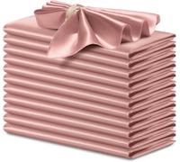 12PCS Red Satin Napkins,Silky Soft Smooth Napkins For Restaurant, Weddings, Dinner, Party,Christmas Decoration(Rose gold)