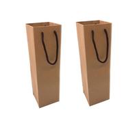 12pcs Red Wine Bag Kraft Paper Bottle Carrier for Wine Bottle | Portable Khaki Gift Bag, Waterproof Solid Construction, Holiday Occasions, Classy Rustic Style