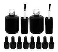 12pcs Refillable Glass Nail Polish Bottle 15ml round Black
