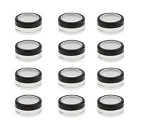 12PCS Refillable Loose Powder Containers with Sifter | Plastic Powder Box for Makeup | Portable and Convenient Cosmetic Pots | for Traveling and Daily Use | Clear and Black, 4.