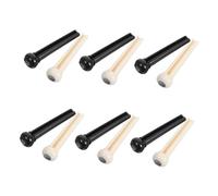 12pcs Replacement Guitar Bridge Pins Set Acoustic Guitar | Plastic Shell, 6 Black 3.0mm Dot Pieces and 6 Cream 4.0mm Dot Pieces, Decorative Mix