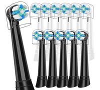 12PCS Replacement Heads Compatible with Oral B iO 2 3 4 5 6 7 8 9 10 Series Electric Toothbrush, IO Brush Heads Compatible with Oral B, Medium Bristles for Teeth Clean & Gums Care (Black/White)