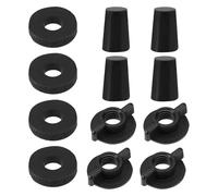 12pcs Replacement Parts Kit for Water Filter System Elements, Durable Water Filter System Accessories Maintenance Kit Include 4pcs Wing Nuts 4pcs Washers Gaskets & Silicone Plugs Stopper (Black)