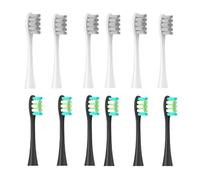 12PCS Replacement Tooth Brush Heads,Compatible for Oclean X/X PRO/ Z1/ F1/ One/Air 2 /SE Sonic Soft Electric(6 Grey 6 Black)