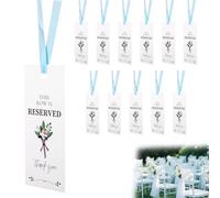 12pcs Reserved Seating Chair Signs, 14x6cm/5.51x2.36in Cardboard This Row Is Reserved Signs for Wedding Church Pews Celebrations (White)