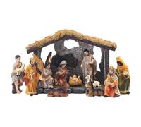 12PCS Resin Christmas Nativity Set, Traditional Jesus Birth Scene Ornaments | Holy Family Nativity Set with Figures Jesus Birth Set, Miniature Statue, Christ Birth Of Jesus Ornament, Religious Figures