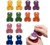12PCS Reusable Can Opener&Bottle Opener Set,Tab Opener,Ring Pull Opener Aid for Cans,Manual Tin Opener with 6 Color Universal Can Cover Protector,Jar&Bottle Cap Remover,Can Openers,Bottle Top Opener