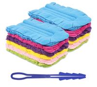 12Pcs Reusable Duster Refills 6 Vibrant Colors Hand Fluffy Duster Refills Washable Soft Polyester Dust Pads with Handle for Cleaning Window Sofa Table Floor 7.2x4.7 Inches