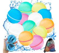 12PCS Reusable Water Balloons,CNMTCCO Fast Fillable Water Bombs,Self Closing Magnetic Spray Balls,ilicone Water Balls,For Kids,Adults, Beach,Pool Party Beach Water Toys