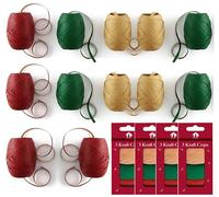 12PCs Ribbon Rolls 5mmx10m per roll - Raffia Twine Paper Ribbon for Valentine's Day Gift Box, Balloon String Paper Ribbons for Parties, Christmas Gifts, Handicraft and Packaging