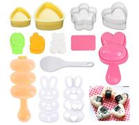 12Pcs Rice Ball Molds, Cartoon Cute Onigiri Mold DIY Sushi Molds, Rice Ball Mould Shaker Sushi Maker Tool, Animal Rice Decorating Mold, Triangle Rice Mold, Sushi Rice Molds for Kids Bento Onigiri Tool