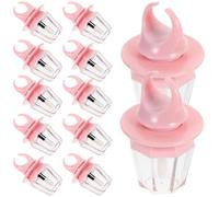 12pcs Ring Shaped Lip Gloss Empty Tubes 8ml Pink Plastic | Refillable DIY Storage Use, Portable Kit for Homemade Gloss and Small Cosmetic Liquids