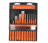 12PCS Roll Pin Punch Chisel Set Chrome Vanadium Steel Removing Repair Tool DIY Tool Woodworking Orange Ergonomic Handle