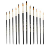 12Pcs Round Paint Brushes Small Acrylic Paint Brush for Watercolor Artist Paintbrush for Water Color Gouache, Ink, Tempera Painting