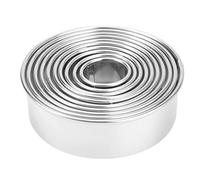 12pcs Round Pastry Cookie Cutter Set, Large and Small Mini Circle Biscuits,Stainless Steel Ring Cookie Cutters for Baking Donut Scone Fondant DIY Cake