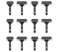 12Pcs Rubber Brayer Set2 & 4 Inch Rollers for Crafting Printing Art Inking Block Stamping Vinyl ProjectsEssential Tools for Artists and Crafters
