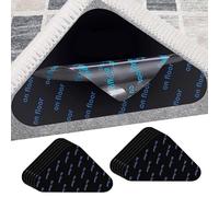 12Pcs Rug Gripper Anti Slip - Reusable Triangle Carpet Grippers for Rugs - Strong Rug Gripper for Carpet on Hard & Laminate Floors - Living Room Bedroom Use